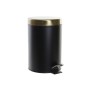Poubelle à pédale DKD Home Decor Noir Doré Métal (3L)