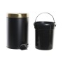 Poubelle à pédale DKD Home Decor Noir Doré Métal (3L)