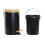 Corbeille à papier DKD Home Decor Naturel Noir Métal Bambou (17 x 17 x 29 cm) (3L)