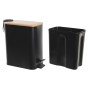 Corbeille à papier DKD Home Decor Naturel Noir Métal Bambou (5L) (28 x 14 x 28 cm)
