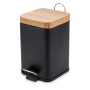Corbeille à papier DKD Home Decor Naturel Noir Métal Bambou (3L) (16 x 16 x 25 cm)