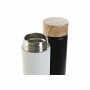 Bouteille Thermique en Acier Inoxydable DKD Home Decor Filtre Noir Blanc Bambou (550 ml) (2 Unités)