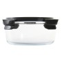 Boîte à lunch hermétique DKD Home Decor Rond PP Verre Borosilicaté (950 ml) (2 Unités)