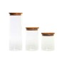 Set de 3 Boites DKD Home Decor Naturel Transparent Bambou Verre Borosilicaté (1,7 L) (3 Pièces)