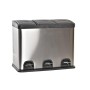 Poubelle recyclage DKD Home Decor Argenté Noir Acier inoxydable Basique (59 x 33 x 48 cm) (45 L)