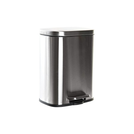 Poubelle DKD Home Decor Argenté Acier inoxydable Basique (28,6 x 25,2 x 38,4 cm) (12 L)