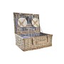 Panier DKD Home Decor osier Pique-nique Céramique Naturel Argenté Bleu Polyester Acier inoxydable Blanc (54 x 37 x 21 cm)