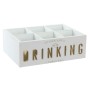 Range Bouteilles DKD Home Decor Doré Bois Blanc (23 x 16 x 8 cm)