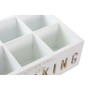 Range Bouteilles DKD Home Decor Doré Bois Blanc (23 x 16 x 8 cm)