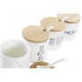 Sucrier DKD Home Decor Blanc Marin Bambou Dolomite (175 ml) (7,5 x 7,5 x 7,5 cm) (4 Unités)