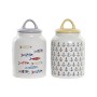 Boîte DKD Home Decor Blanc Multicouleur Grès méditerranéen (2 Unités)