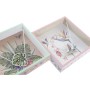 Porte-serviettes DKD Home Decor Tropic garden Métal MDF Multicouleur (18 x 18 x 4 cm) (2 Unités)