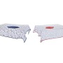 Service de linge de table DKD Home Decor Rouge Bleu Polyester Coton (150 x 150 x 0,5 cm) (2 Unités)