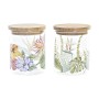 Boîte DKD Home Decor Naturel Bambou Tropical Verre Borosilicaté (700 ml) (2 Unités)