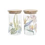 Boîte DKD Home Decor Naturel Multicouleur Bambou Tropical Verre Borosilicaté (1 L) (2 Unités)