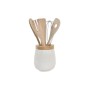 Ensemble d'ustensiles de cuisine DKD Home Decor Porcelaine Bambou (10,5 x 10,5 x 12,5 cm)