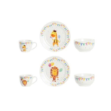 Ensemble Vaisselle pour Enfants DKD Home Decor Porcelaine (2 Unités)