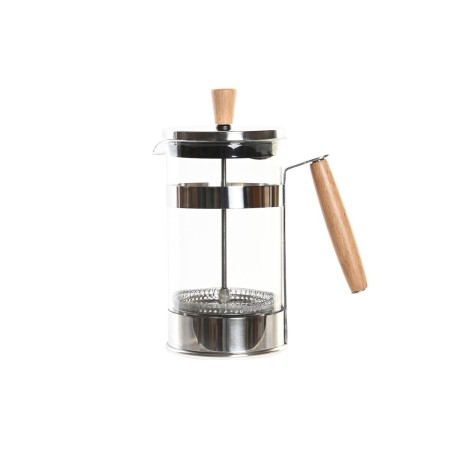 Cafetière à Piston DKD Home Decor Naturel Argenté Acier inoxydable Verre Borosilicaté (16 x 9 x 18,5 cm) (600 ml)