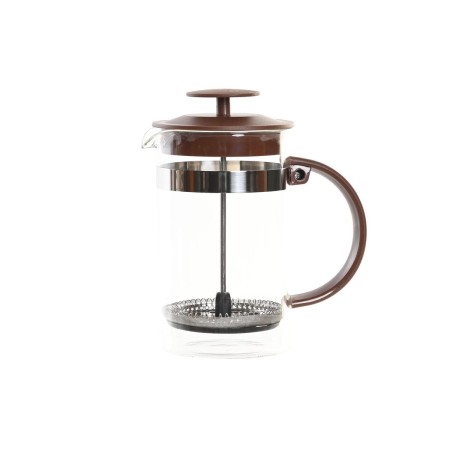 Cafetière à Piston DKD Home Decor Marron Transparent Acier inoxydable Verre Borosilicaté (16 x 9 x 18,5 cm) (600 ml)