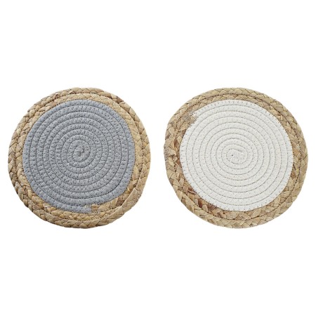 Dessous de plat DKD Home Decor Individuel Coton Fibre (20 x 20 x 1 cm) (2 Unités)