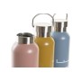 Bouteille Thermique en Acier Inoxydable DKD Home Decor Smile Bleu Rose Orange (550 ml) (3 Unités)