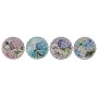 Dessous de plat DKD Home Decor Hortensia Liège Dolomite (20 x 20 x 1 cm) (4 Unités)