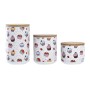 Set de 3 Boites DKD Home Decor Naturel Blanc Multicouleur Bambou Grès Cupcake (3 Pièces)