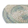 Dessous de plat DKD Home Decor Turquoise Blanc Fibre naturelle (33 x 1 x 33 cm)