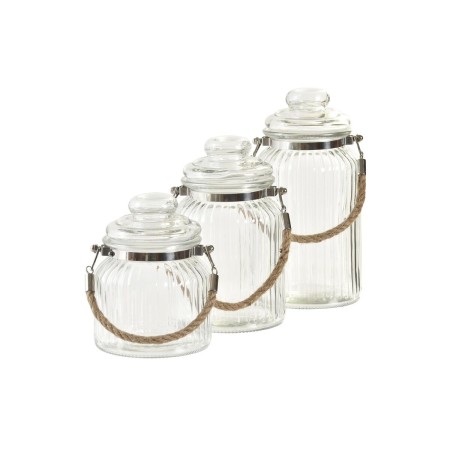 Set de 3 Boites DKD Home Decor Verre Acier inoxydable