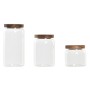 Set de 3 Boites DKD Home Decor Acacia Verre Borosilicaté (1 L) (400 ml) (700 ml) (3 Pièces)