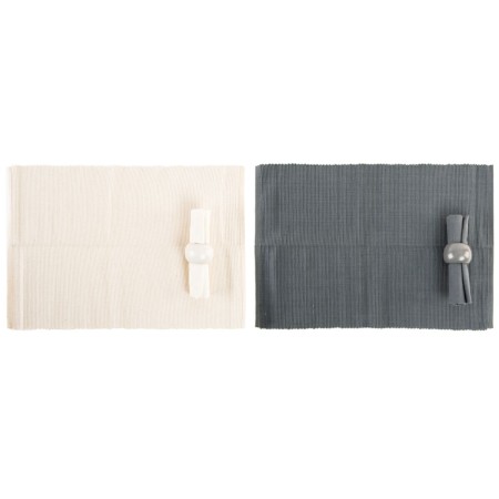 Service de linge de table DKD Home Decor Gris Beige Coton (2 Unités)