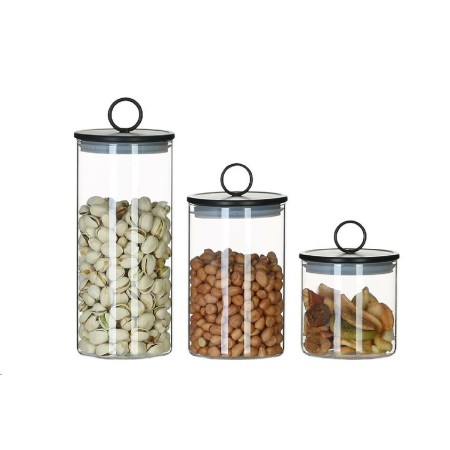 Set de 3 Boites DKD Home Decor Verre Bambou (1100 ml)