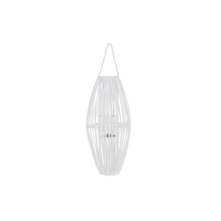 Bougeoir DKD Home Decor Blanc 36 cm Verre osier