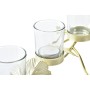 Bougeoir DKD Home Decor Champagne Verre Métal Ginkgo (40 x 12 x 10 cm)