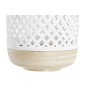 Bougeoir DKD Home Decor Naturel Blanc Métal Bambou (20 x 20 x 62 cm)