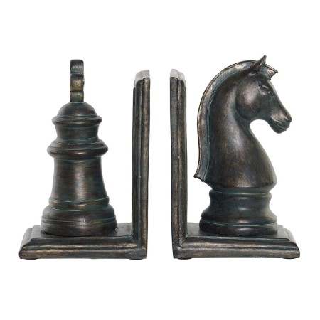 porte-livre DKD Home Decor 2 Pièces Résine Pièces du jeu d'échec (27 x 10 x 18 cm)
