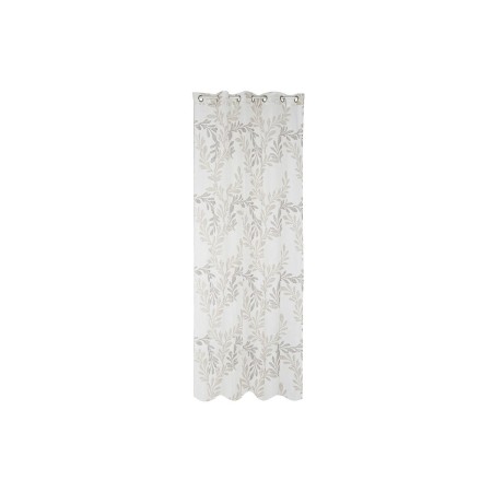 Rideau DKD Home Decor Métal Polyester Blanc Marron Clair (140 x 270 cm)