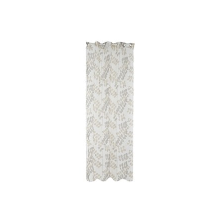 Rideau DKD Home Decor Métal Polyester Blanc Marron Clair (140 x 270 cm)
