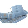 Chaise de jardin DKD Home Decor Bleu Coton (90 x 50 x 55 cm)