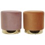 Repose-pied DKD Home Decor Rose Doré Métal Bois Orange Polyester Velours (35 x 35 x 35 cm) (2 Unités)