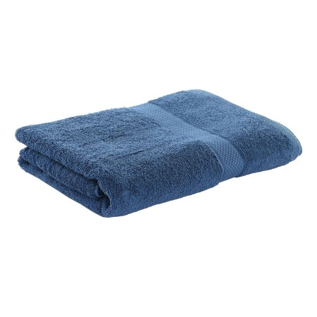 Serviette DKD Home Decor De douche 600 gsm Coton Blue marine (70 x 140 x 1 cm)