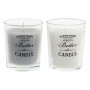 Ensemble de Bougies DKD Home Decor Phrases originales Verre Gris Rose Blanc Cire (11 x 5,5 x 6,5 cm) (2 Unités)