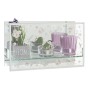 Ensemble de Bougies DKD Home Decor Verre Rose Transparent Ciment Papillon PE (38 x 15 x 8 cm) (4 Unités)