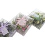 Bougie DKD Home Decor Pivoine Rose Lila Vert Narcisse Cire (15 x 15 x 9 cm) (3 Unités)