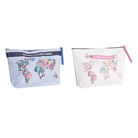 Trousse de toilette DKD Home Decor Urban Bleu Rose Multicouleur (33 x 8 x 21 cm) (2 Unités)