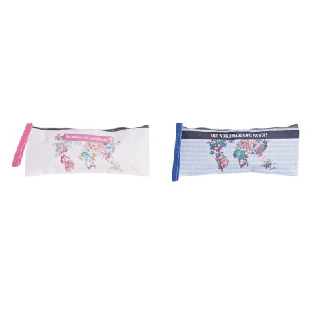 Coffret DKD Home Decor Polyester Nylon Bleu Rose Multicouleur (22,5 x 2,5 x 9,5 cm) (2 Unités)