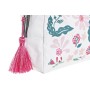 Trousse de toilette DKD Home Decor Beige Blanc Vert Fleurs Mauve Moderne (15 x 6 x 12 cm) (2 Unités)