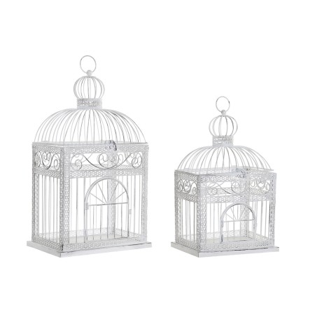 Cage DKD Home Decor Blanc Métal (28 x 20 x 54 cm)