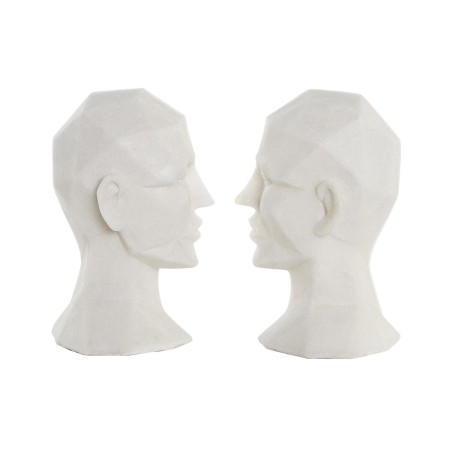 porte-livre DKD Home Decor 2 Pièces Visage Résine Moderne (22 x 17 x 24 cm)