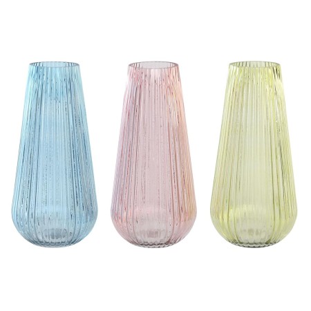 Vase DKD Home Decor Verre Moderne (14 x 14 x 30 cm) (3 Unités)